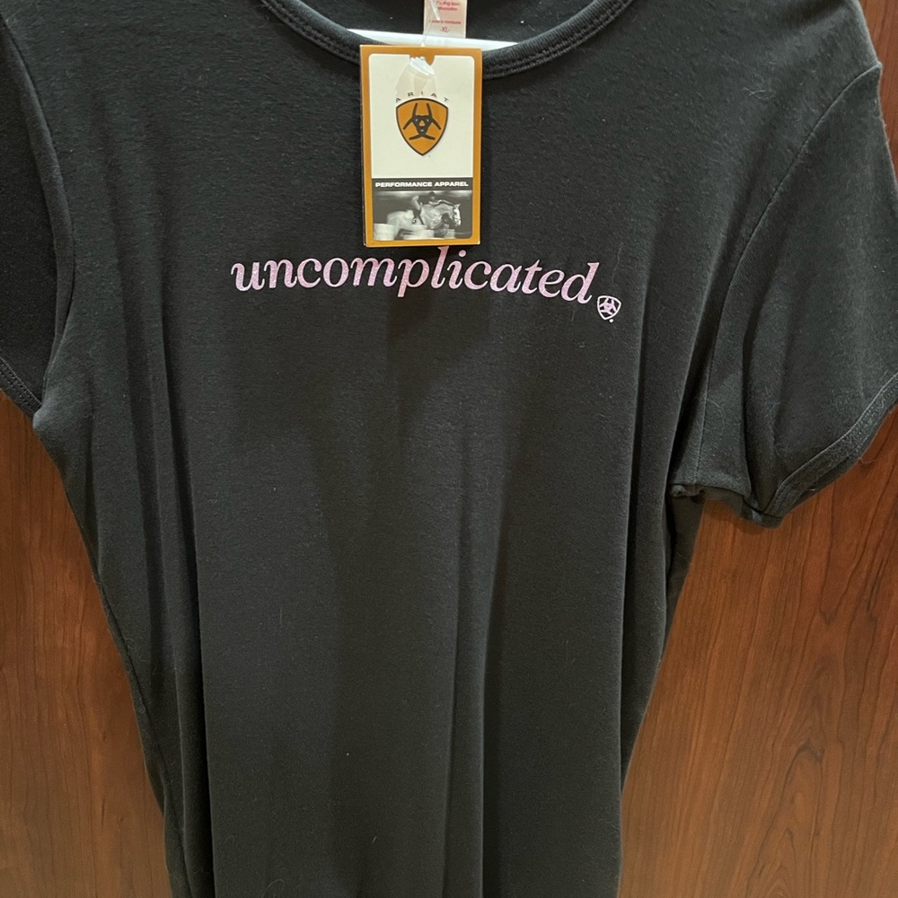 Ariat “Uncomplicated” womens equestrian t-shirt, black, XL, NWT